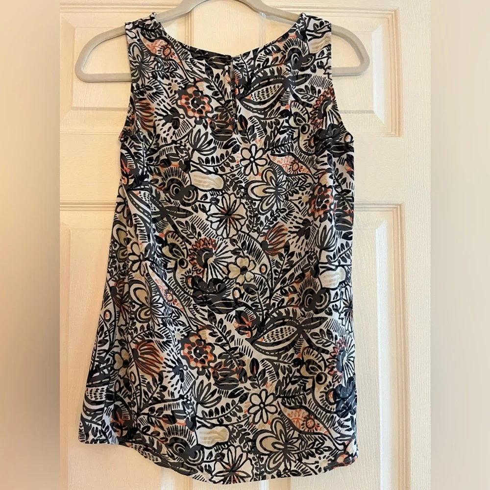 Loft/women’s blouse, size XS, black, gray, orange and beige colors - Picture 4 of 5